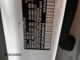 2021 Porsche Cayenne S с VIN WP1AB2AY6MDA28218, выставлен на аукционе Copart как лот 86561244 с пробегом 60 636 миль миль и Списание • Salvage title. История ставок и продаж доступна на DreamBid. Изображение 14.
