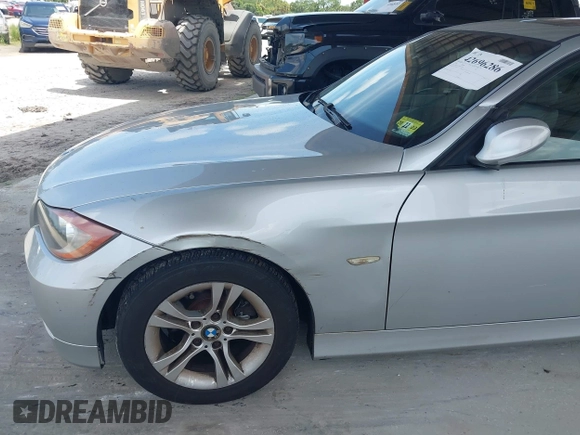 2008 BMW 3 Series 328i with VIN WBAVA37578NL50095, listed as a IAAI auction lot 42696286 with 117,408 mi miles and . Bid and sale history available at DreamBid. Image 12.
