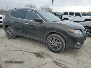 2016 Nissan Rogue SL with VIN 5N1AT2MV9GC742768, listed as a Copart auction lot 48130555 with 53,733 mi miles and Salvage Title. Bid and sale history available at DreamBid. Image 4.