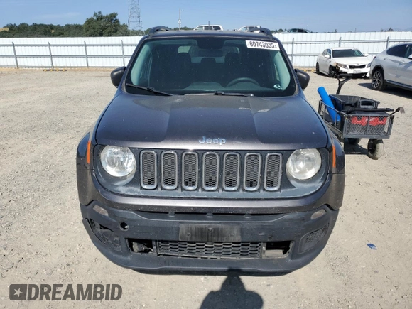 2017 Jeep Renegade Sport with VIN ZACCJAAB1HPF90179, listed as a Copart auction lot 60743035 with 98,776 mi miles and Salvage title. Bid and sale history available at DreamBid. Image 5.