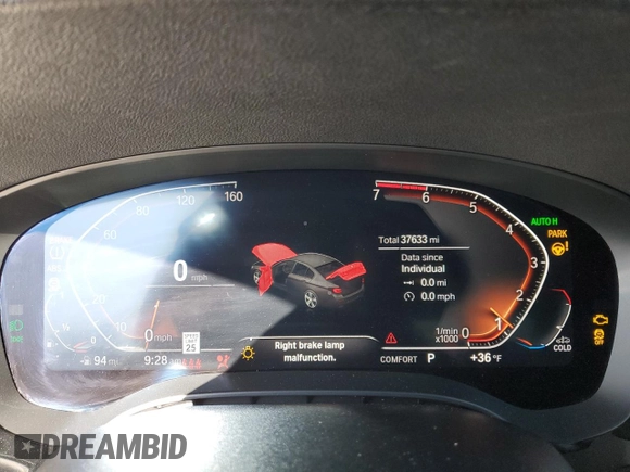 2022 BMW 5 Series 530i xDrive with VIN WBA13BJ04NWX65199, listed as a Copart auction lot 52168025 with 37,633 mi miles and Salvage Title. Bid and sale history available at carsss.com. Image 9.