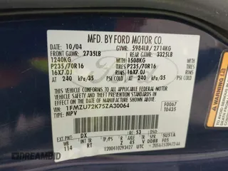 2005 Ford Explorer XLS с VIN 1FMZU72K75ZA30064, выставлен на аукционе IAAI как лот 42007610 с пробегом 252 430 миль миль и . История ставок и продаж доступна на DreamBid. Изображение 9.