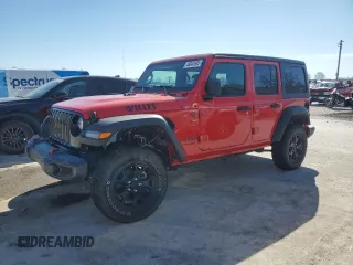 2022 Jeep Wrangler Unlimited Sport with VIN 1C4HJXDG8NW225447, listed as a Copart auction lot 46843695 with 16,635 mi miles and Salvage Title. Bid and sale history available at DreamBid. Image 1.