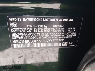 2023 BMW X2 sDrive28i with VIN WBXYH9C03P5V36629, listed as a IAAI auction lot 41669184 with 1 mi miles. Bid and sale history available at carsss.com. Image 9.