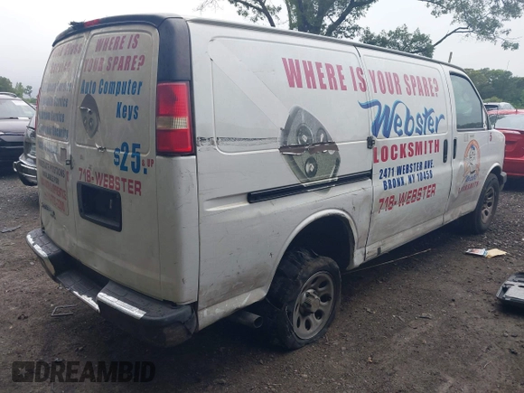 2013 Chevrolet Express Cargo with VIN 1GCSGAFX2D1102477, listed as a IAAI auction lot 42650482 with 77,551 mi miles and . Bid and sale history available at DreamBid. Image 4.