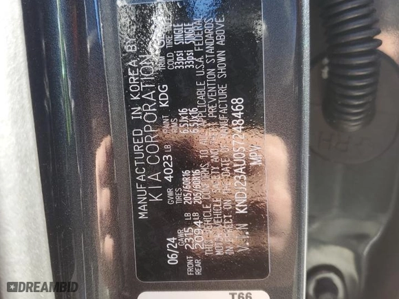 2025 Kia Soul LX with VIN KNDJ23AU0S7248468, listed as a Copart auction lot 45850425 with 5,527 mi miles and Salvage Title. Bid and sale history available at carsss.com. Image 15.
