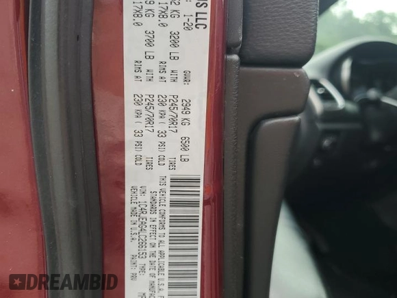 2020 Jeep Grand Cherokee Altitude with VIN 1C4RJEAG4LC266153, listed as a Copart auction lot 60556055 with 152,605 mi miles and Salvage title. Bid and sale history available at DreamBid. Image 13.