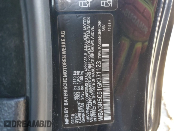 2016 BMW 4 Series 435i xDrive z VIN WBA3R5C51GK371123, wystawiony jako Copart lot #44776125 z przebiegiem 110 091 mil mil oraz Szkoda całkowita • Salvage title. Historia ofert i sprzedaży dostępna na DreamBid. Obrazek 12.