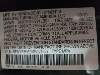 2021 Honda Passport EX-L with VIN 5FNYF8H59MB024627, listed as a Copart auction lot 40298943 with 39,970 mi miles. Bid and sale history available at carsss.com. Image 13.