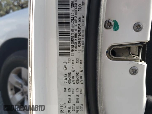 2017 Ram 1500 Express with VIN 3C6RR6KT4HG668227, listed as a Copart auction lot 75606824 with Not provided miles and Salvage title. Bid and sale history available at DreamBid. Image 13.
