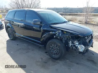 2015 Dodge Journey American Value z VIN 3C4PDCAB7FT536668, wystawiony jako IAAI lot #41755897 z przebiegiem 124 360 mil mil oraz . Historia ofert i sprzedaży dostępna na DreamBid. Obrazek 1.