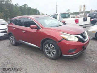 2015 Nissan Murano SL with VIN 5N1AZ2MG1FN220025, listed as a IAAI auction lot 41804836 with 109,481 mi miles. Bid and sale history available at carsss.com. Image 1.