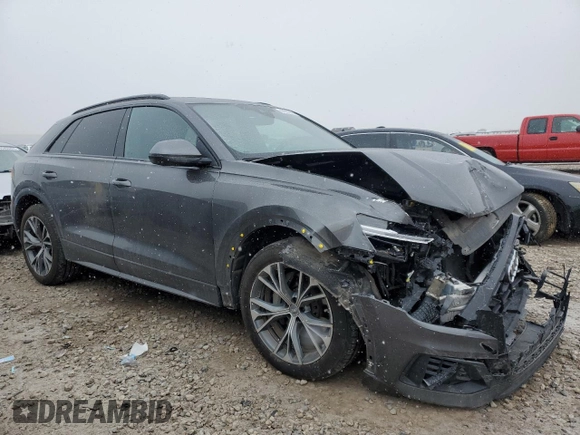 2021 Audi Q8 Premium with VIN WA1AVAF19MD004052, listed as a Copart auction lot 44625595 with 75,430 mi miles and Salvage Title. Bid and sale history available at carsss.com. Image 4.