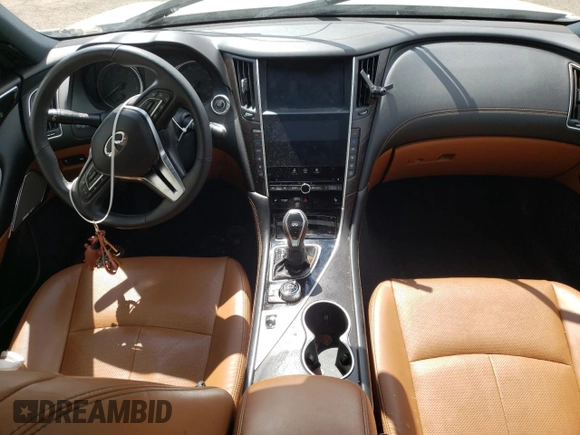 2021 Infiniti Q50 Signature Edition with VIN JN1EV7CR5MM755866, listed as a Copart auction lot 53243505 with Not provided miles and Salvage title. Bid and sale history available at DreamBid. Image 8.