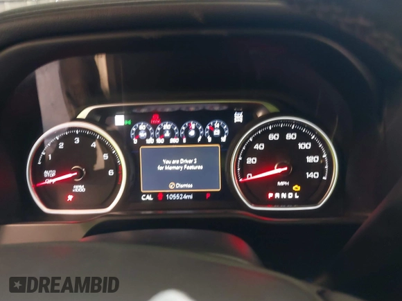 2019 Chevrolet Silverado 1500 High Country with VIN 1GCUYHEL3KZ158830, listed as a IAAI auction lot 41646878 with 105,524 mi miles. Bid and sale history available at carsss.com. Image 7.