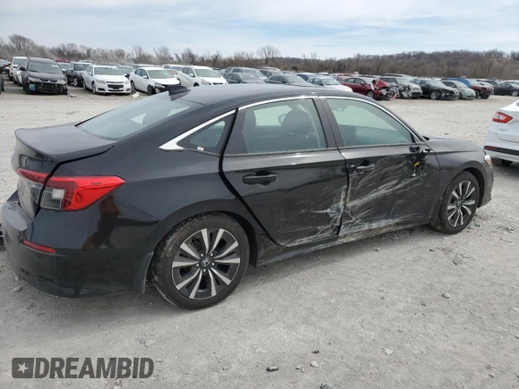 2023 Honda Civic Sedan EX with VIN 2HGFE1F79PH301489, listed as a Copart auction lot 49776375 with 20,175 mi miles and Salvage Title. Bid and sale history available at carsss.com. Image 3.
