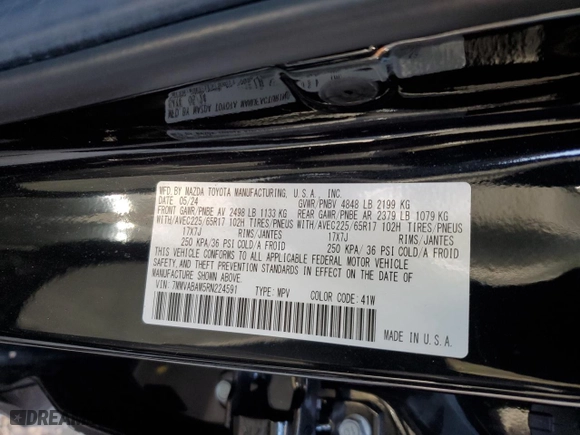 2024 Mazda CX-50 2.5 S Select Package with VIN 7MMVABAM5RN224591, listed as a Copart auction lot 50258905 with 7,685 mi miles and Salvage Title. Bid and sale history available at carsss.com. Image 13.