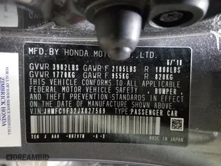 2018 Honda Civic Sedan EX-T with VIN JHMFC1F32JX027569, listed as a Copart auction lot 50447525 with 35,219 mi miles and Salvage Title. Bid and sale history available at carsss.com. Image 12.