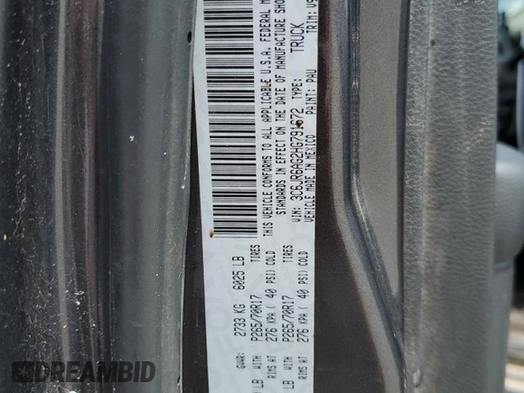 2017 Ram 1500 Tradesman with VIN 3C6JR6AG2HG791672, listed as a Copart auction lot 60555785 with 174,891 mi miles and Clean title. Bid and sale history available at DreamBid. Image 12.