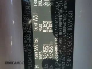 2025 Hyundai Santa Fe Calligraphy z VIN 5NMP5DGLXSH069580, wystawiony jako Copart lot #43256255 z przebiegiem 79 mil mil oraz Szkoda całkowita • Salvage title. Historia ofert i sprzedaży dostępna na DreamBid. Obrazek 12.
