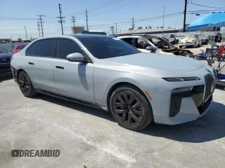 2023 BMW 7 Series 740i with VIN WBA23EH05PCM61539, listed as a Copart auction lot 58013225 with 16,242 mi miles and Salvage title. Bid and sale history available at DreamBid. Image 4.