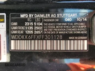 2015 Mercedes-Benz E 400 with VIN WDDKK6FFXFF301128, listed as a Copart auction lot 76691954 with 49,313 mi miles and Salvage title. Bid and sale history available at DreamBid. Image 13.