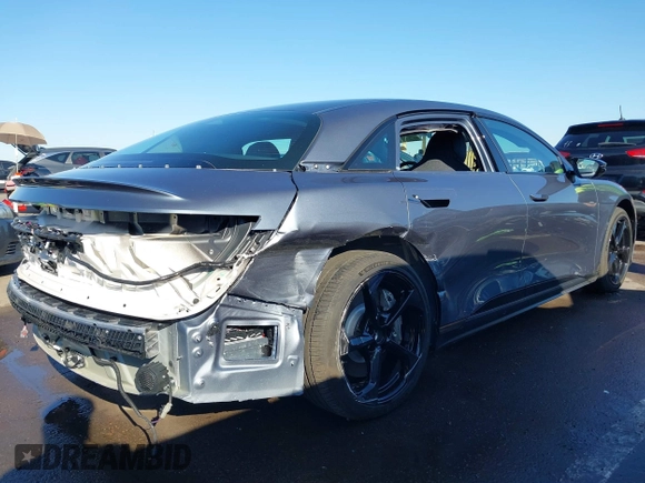 2025 Lucid Air Pure with VIN 50EA1PGA6SA002823, listed as a IAAI auction lot 41840873 with 756 mi miles. Bid and sale history available at carsss.com. Image 6.