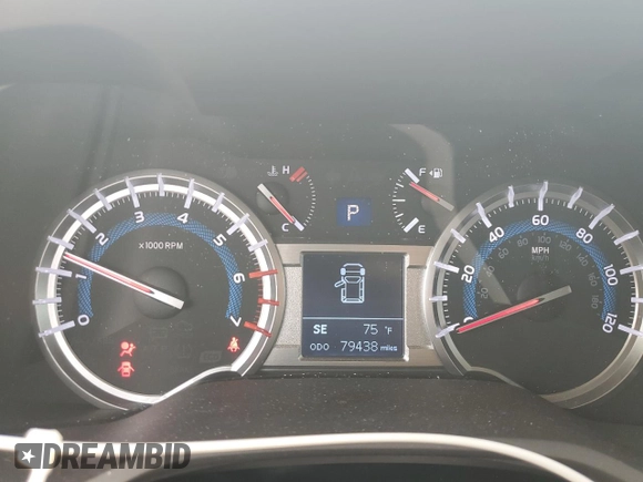 2018 Toyota 4Runner SR5 with VIN JTEBU5JR0J5580504, listed as a Copart auction lot 53732815 with 79,438 mi miles and Salvage Title. Bid and sale history available at DreamBid. Image 9.