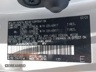 2021 Lexus NX 300h z VIN JTJDJRDZ0M2167722, wystawiony jako IAAI lot #42466047 z przebiegiem 33 117 mil mil oraz . Historia ofert i sprzedaży dostępna na DreamBid. Obrazek 9.
