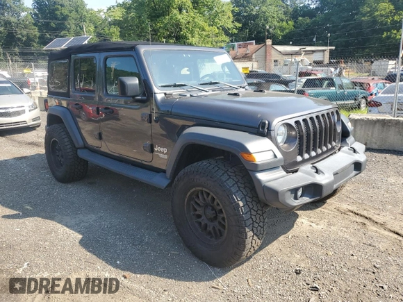 2018 Jeep Wrangler Unlimited Sport with VIN 1C4HJXDG4JW120883, listed as a Copart auction lot 62215845 with 58,632 mi miles and Salvage title. Bid and sale history available at DreamBid. Image 4.
