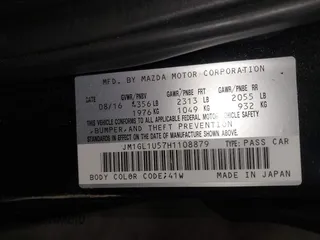 2017 Mazda Mazda6 Sport with VIN JM1GL1U57H1108879, listed as a IAAI auction lot 41669133 with 53,031 mi miles. Bid and sale history available at carsss.com. Image 9.