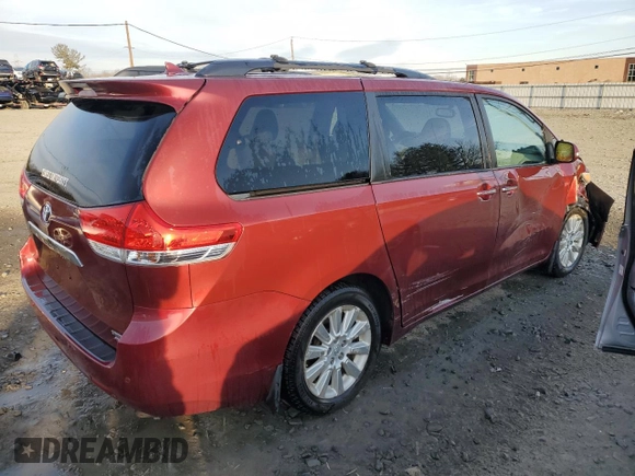 2013 Toyota Sienna XLE with VIN 5TDDK3DC1DS063001, listed as a Copart auction lot 46463765 with 201,869 mi miles and Salvage Title. Bid and sale history available at DreamBid. Image 3.