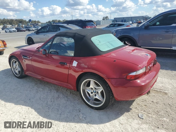 2000 BMW Z3 M 3.2L with VIN WBSCK9347YLC93878, listed as a Copart auction lot 74850664 with 0 mi miles and Salvage Title. Bid and sale history available at carsss.com. Image 2.