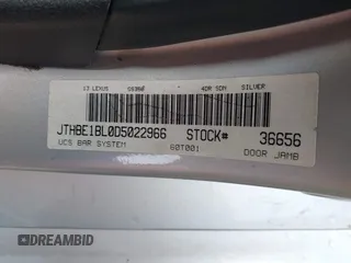 2013 Lexus GS 350 with VIN JTHBE1BL0D5022966, listed as a IAAI auction lot 42009025 with 1 mi miles. Bid and sale history available at carsss.com. Image 9.