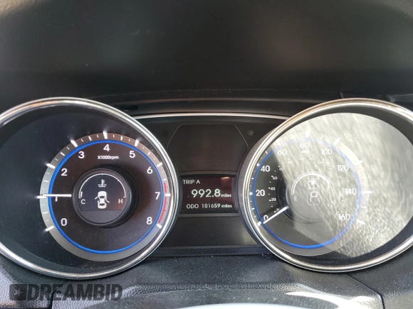 2013 Hyundai Sonata Limited with VIN 5NPEC4ACXDH539697, listed as a Copart auction lot 53677975 with 101,659 mi miles and Salvage Title. Bid and sale history available at carsss.com. Image 9.