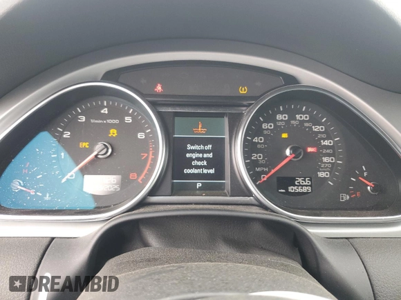 2014 Audi Q7 S line Prestige with VIN WA1DGAFE5ED004318, listed as a Copart auction lot 48866785 with 105,689 mi miles and Salvage title. Bid and sale history available at DreamBid. Image 9.