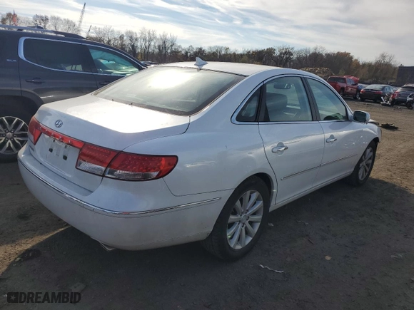2009 Hyundai Azera GLS with VIN KMHFC46D89A359117, listed as a Copart auction lot 78143864 with 105,666 mi miles and Salvage Title. Bid and sale history available at carsss.com. Image 3.