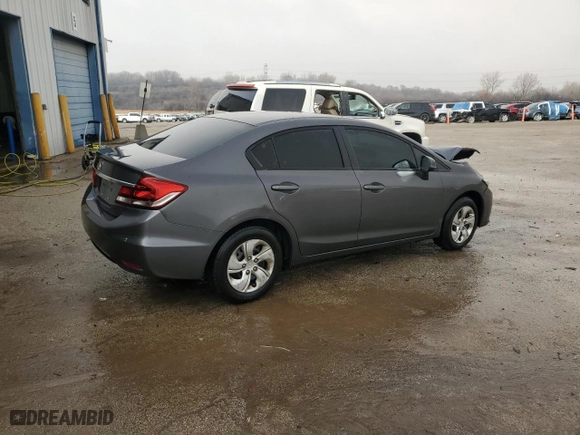2013 Honda Civic Sdn LX with VIN 2HGFB2F53DH566417, listed as a Copart auction lot 49683075 with 102,428 mi miles and Salvage Title. Bid and sale history available at carsss.com. Image 3.