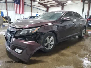 2015 Kia Optima LX z VIN 5XXGM4A7XFG466595, wystawiony jako Copart lot #59190135 z przebiegiem 102 847 mil mil oraz Szkoda całkowita • Salvage title. Historia ofert i sprzedaży dostępna na DreamBid. Obrazek 1.