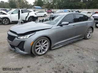 2020 Cadillac CT5 V-Series with VIN 1G6DR5RWXL0125932, listed as a Copart auction lot 82155024 with 53,530 mi miles and Salvage Title. Bid and sale history available at carsss.com. Image 1.