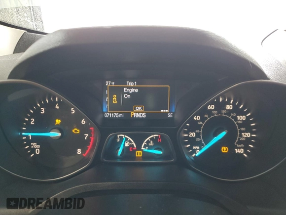 2017 Ford Escape S with VIN 1FMCU0F79HUC85058, listed as a Copart auction lot 44268915 with 71,175 mi miles and Salvage Title. Bid and sale history available at carsss.com. Image 9.