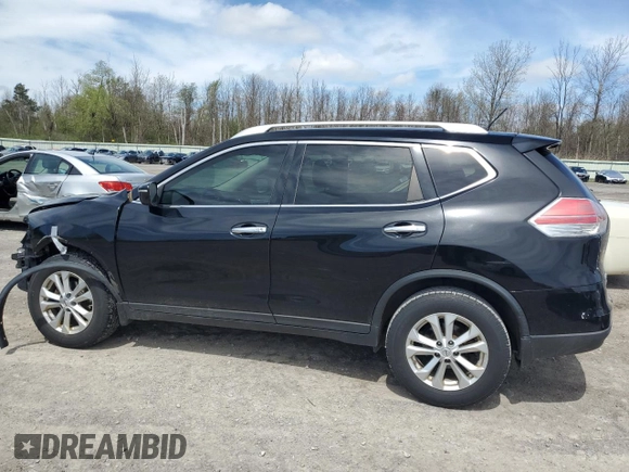 2015 Nissan Rogue SV with VIN KNMAT2MV1FP507924, listed as a Copart auction lot 55219075 with 129,108 mi miles and Salvage Title. Bid and sale history available at carsss.com. Image 2.