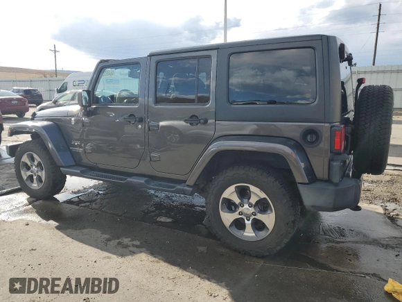 2017 Jeep Wrangler Unlimited Sahara with VIN 1C4HJWEG4HL615069, listed as a Copart auction lot 46480225 with 104,723 mi miles and Salvage title. Bid and sale history available at DreamBid. Image 2.