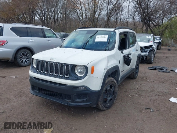 2015 Jeep Renegade Sport with VIN ZACCJBATXFPC42229, listed as a IAAI auction lot 40938824 with 136,649 mi miles and . Bid and sale history available at DreamBid. Image 2.