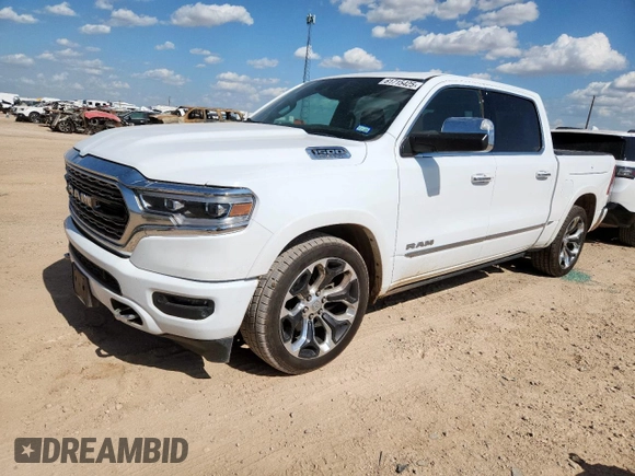 2020 Ram 1500 Limited with VIN 1C6SRFHT8LN110504, listed as a Copart auction lot 61715425 with 61,405 mi miles and Clean title. Bid and sale history available at DreamBid. Image 1.