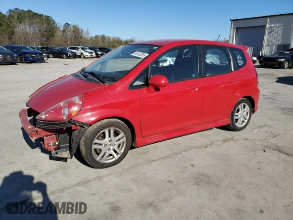 2007 Honda Fit Sport with VIN JHMGD38667S058124, listed as a Copart auction lot 49135255 with 75,686 mi miles and Salvage Title. Bid and sale history available at carsss.com. Image 1.