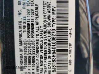 2013 Acura RDX Technology with VIN 5J8TB3H54DL006270, listed as a Copart auction lot 69264164 with 215,080 mi miles and Salvage Title. Bid and sale history available at DreamBid. Image 13.