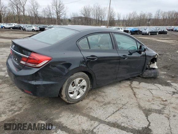 2014 Honda Civic Sedan LX with VIN 2HGFB2F57EH514919, listed as a Copart auction lot 52821645 with 179,571 mi miles and Salvage Title. Bid and sale history available at carsss.com. Image 3.