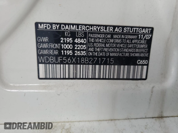 2008 Mercedes-Benz E 350 Luxury z VIN WDBUF56X18B271715, wystawiony jako Copart lot #56714945 z przebiegiem 120 811 mil mil oraz Szkoda całkowita • Salvage title. Historia ofert i sprzedaży dostępna na DreamBid. Obrazek 12.