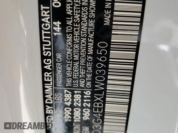2020 Mercedes-Benz A 220 with VIN WDD3G4EBXLW039650, listed as a Copart auction lot 57315245 with 60,849 mi miles and Salvage title. Bid and sale history available at DreamBid. Image 12.